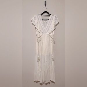 Baltic Born Jennifer Deep V Maxi Dress - small, ivory